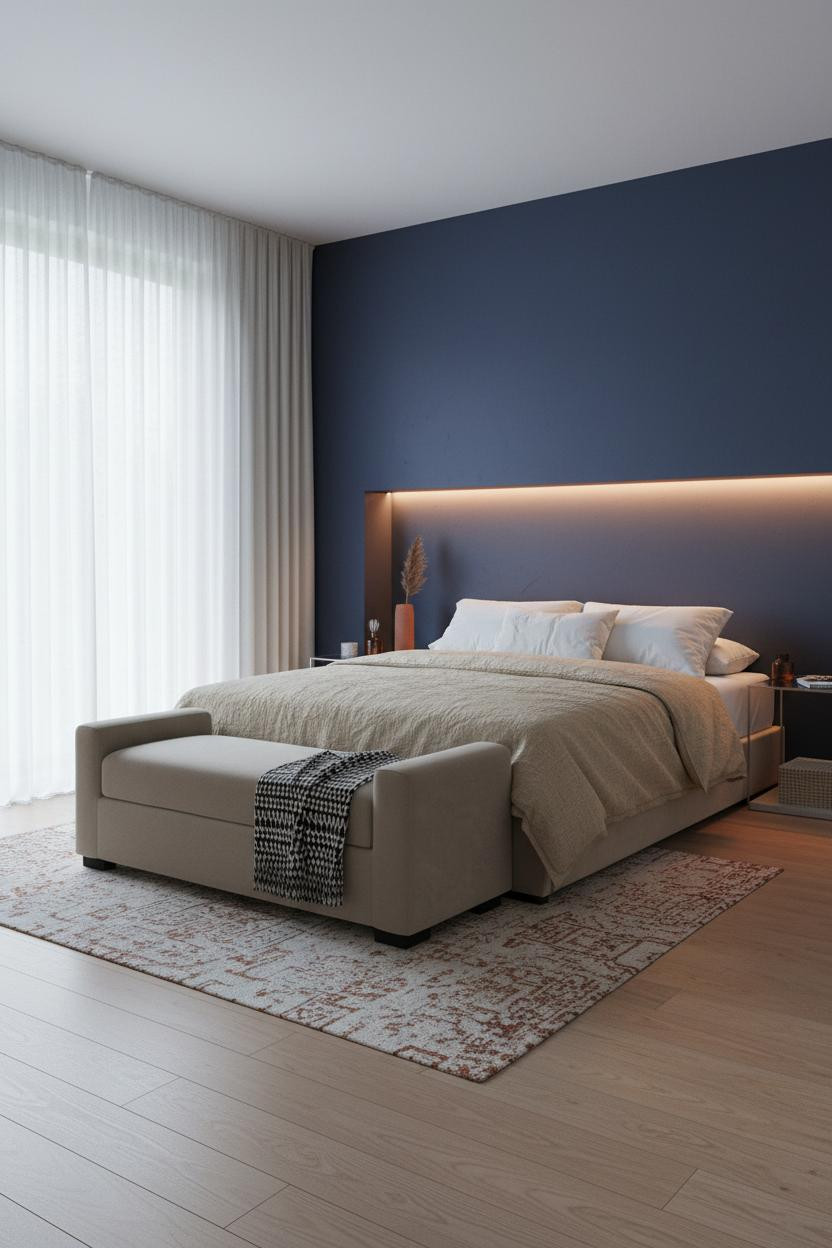 Small Bedroom Couples Indigo Niche Design