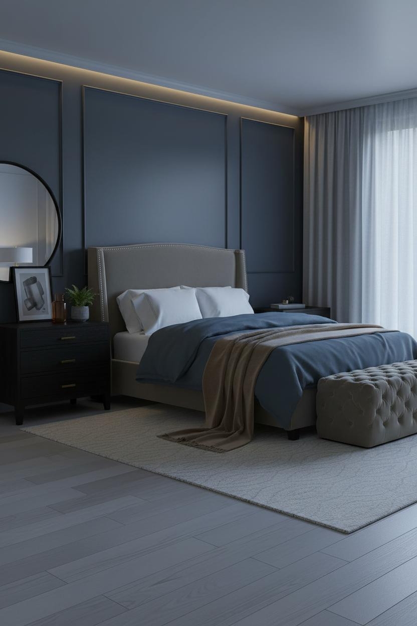 Moody Guest Bedroom Dark Slate Design