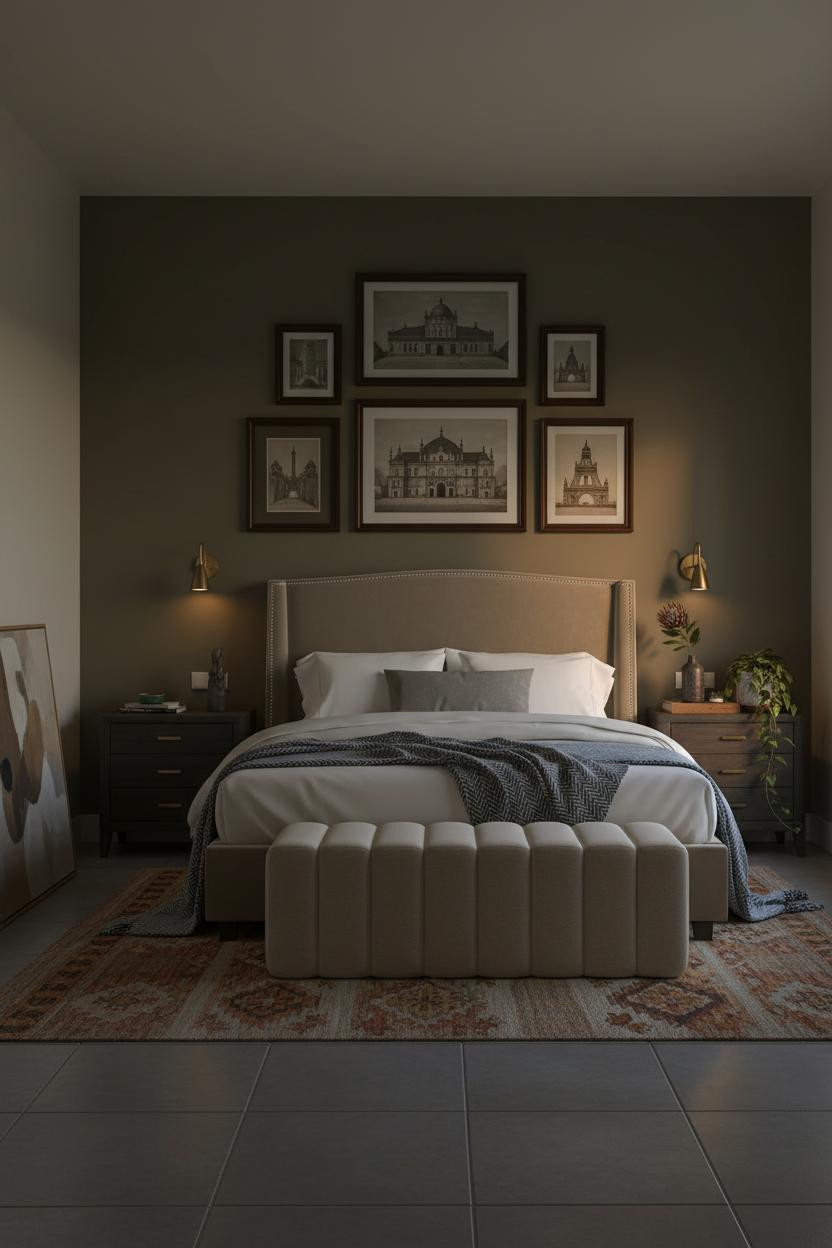Moody Guest Bedroom Dark Olive Gallery