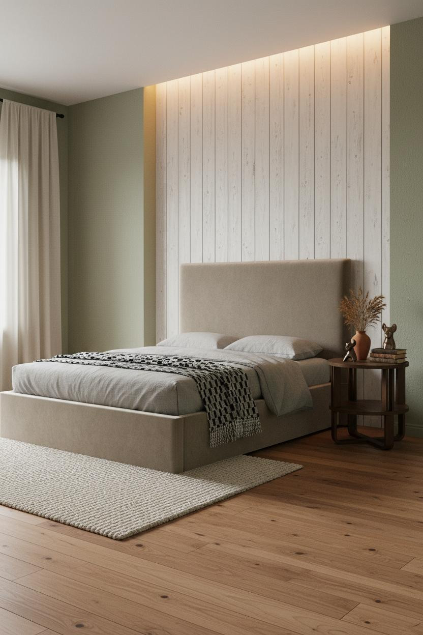 Rustic Bedroom Farmhouse Shiplap Sage Green