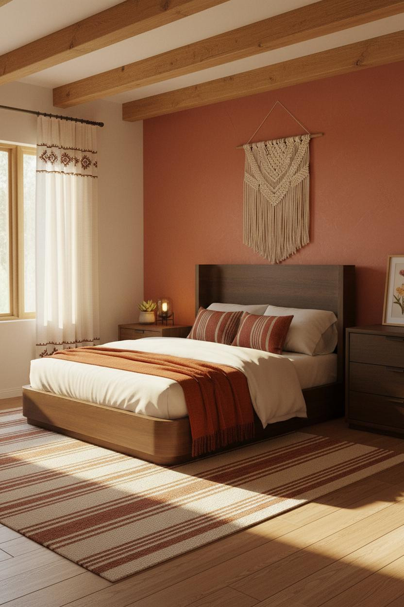Western Bedroom Teens Boho Terracotta