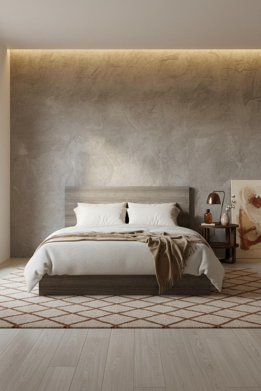 Western Bedroom Decor Plaster Accent Wall