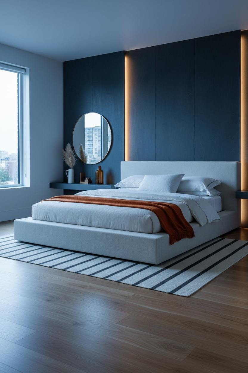 Luxury Bedroom Backlit Slate Modern