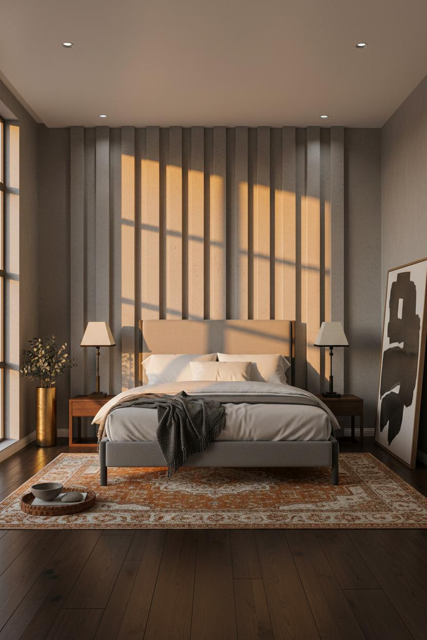 Luxury Bedroom Design Modern Master Textured Plaster