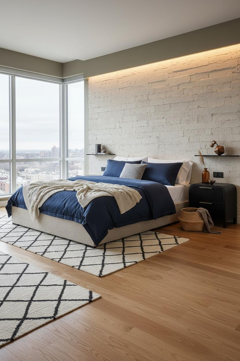 Cozy Loft Bedroom Design Ideas Textured Plaster