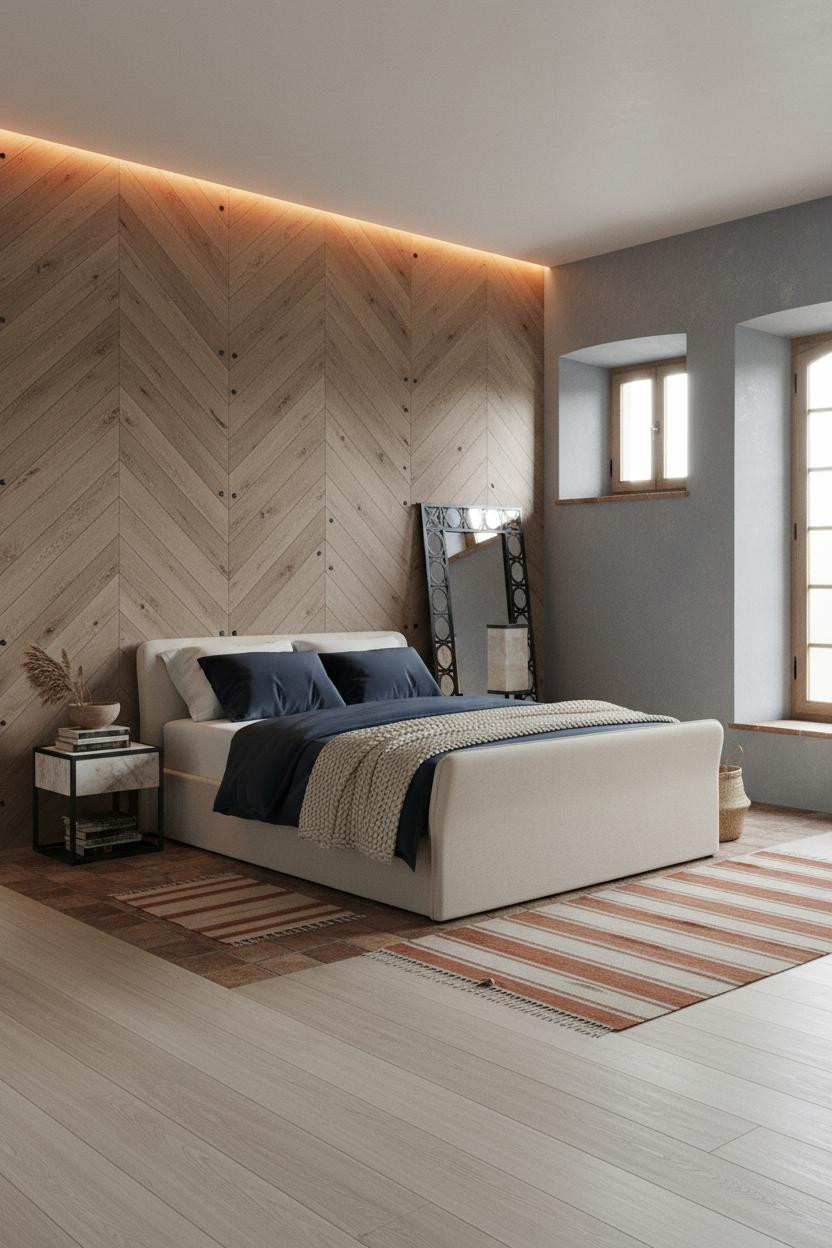Spanish Mediterranean Bedroom Moorish Herringbone