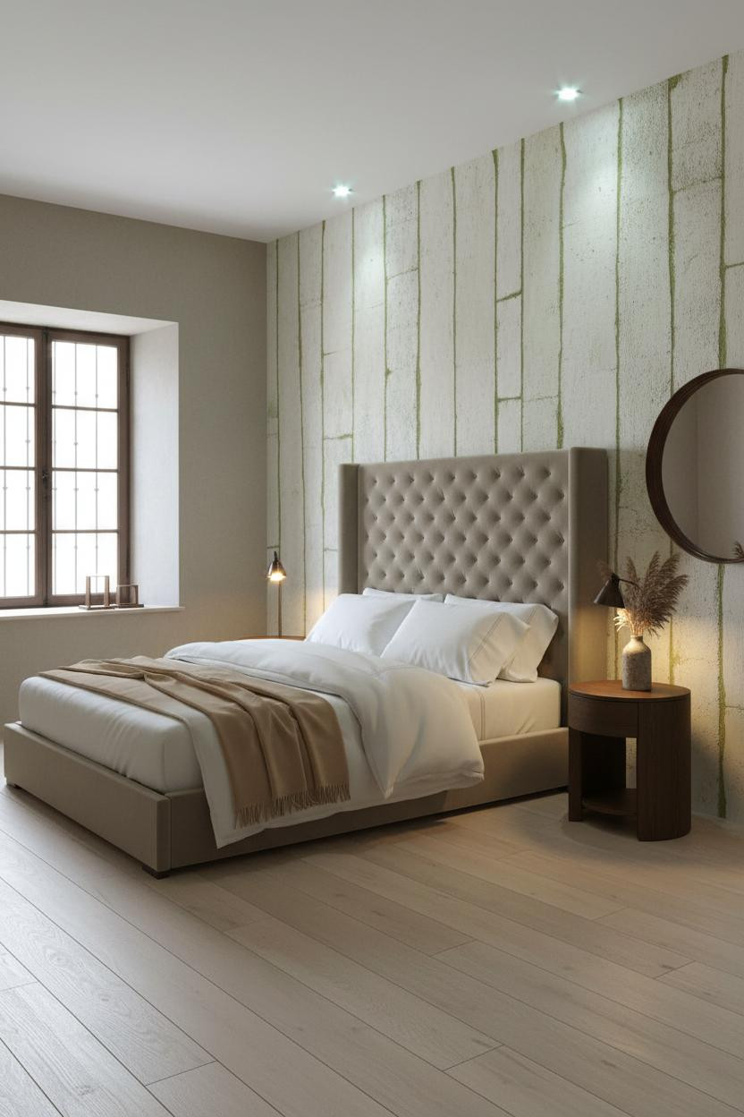 Spanish Mediterranean Bedroom Whitewashed Plaster