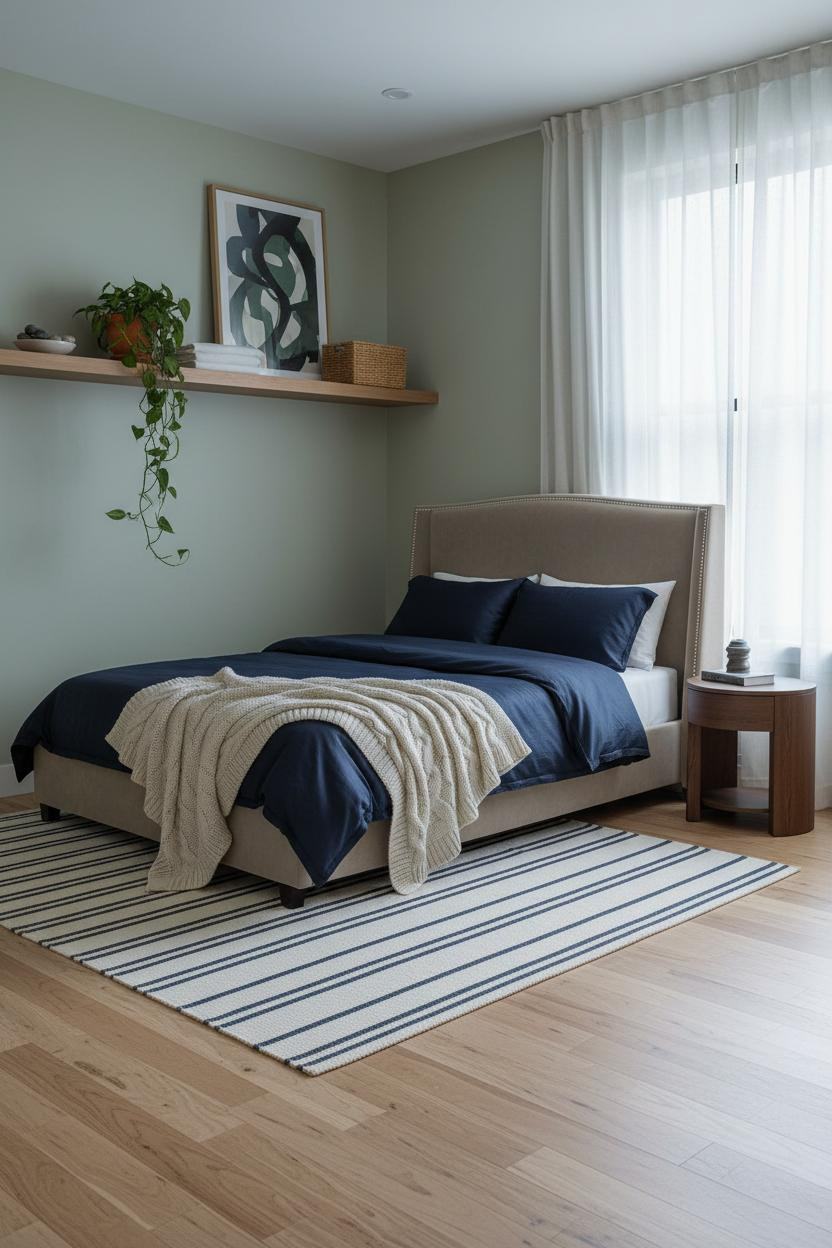 Cute Studio Apartment Farmhouse Modern Shelf