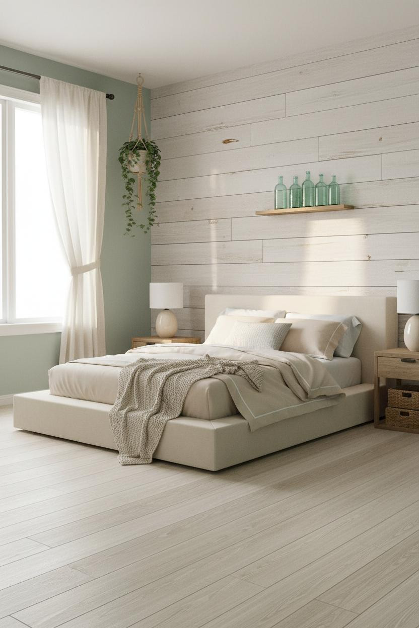 Coastal Teen Bedroom Beachy Shiplap Seafoam