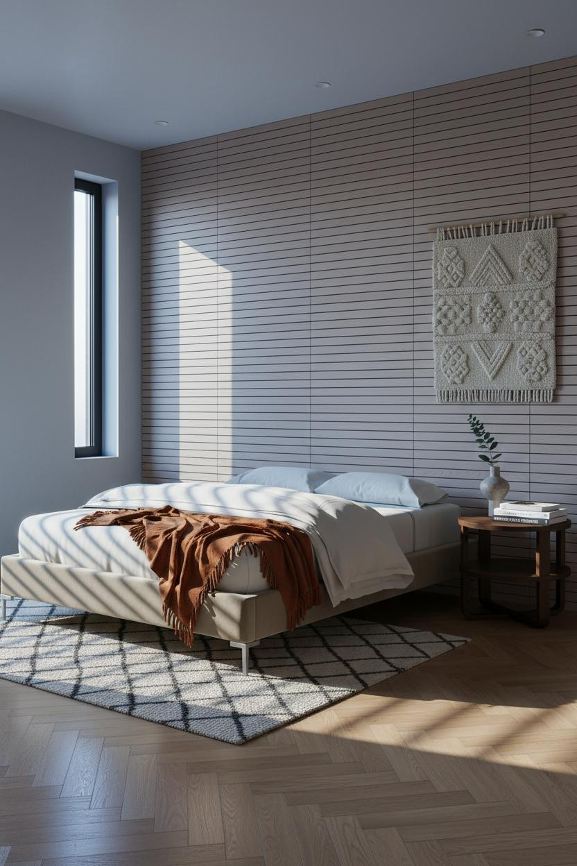 Modern Bed Design Slat Wall Platform Bedroom Ideas