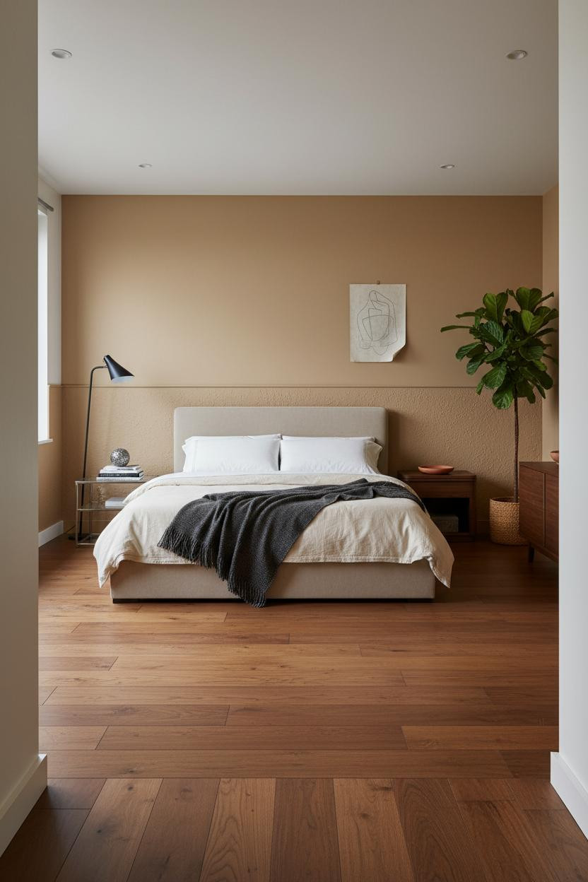 Modern Bed Design MCM Platform Bed with Wainscoting