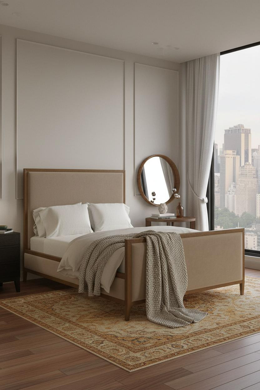 Modern Bed Design Paneled Wall Bedroom with Calais Frame
