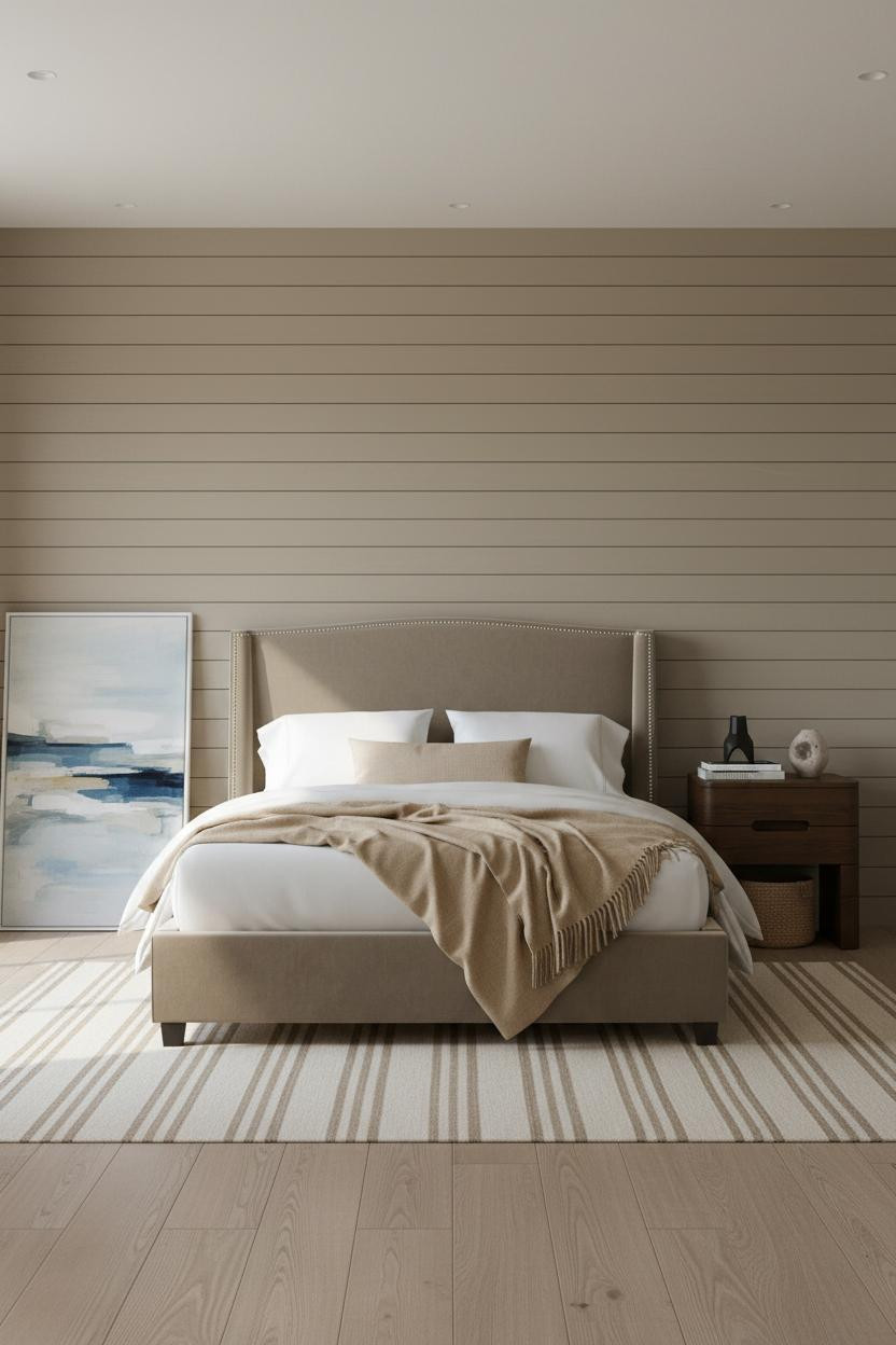 Modern Bed Design Shiplap Bedroom with Minori Frame