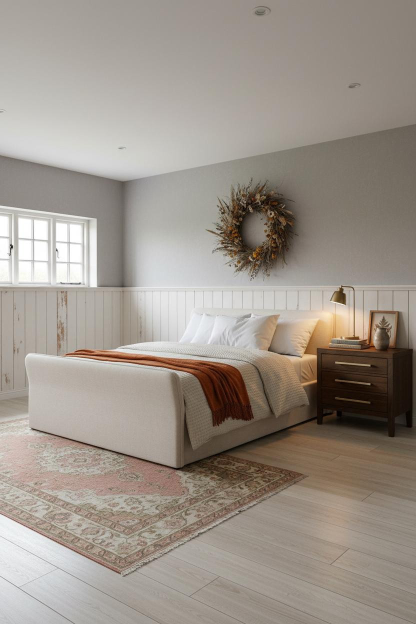 Country Cottage Bedroom Vintage Wainscoting