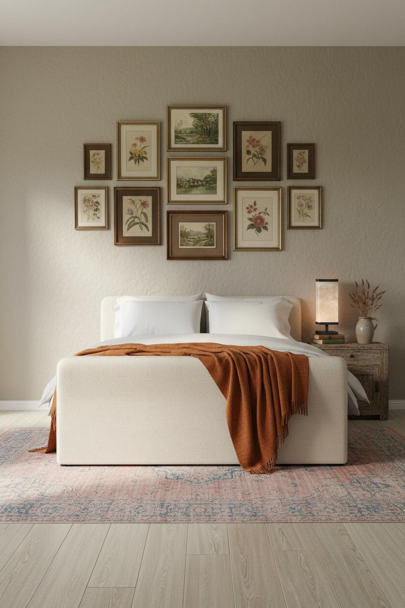 Country Cottage Bedroom Vintage Gallery Walls