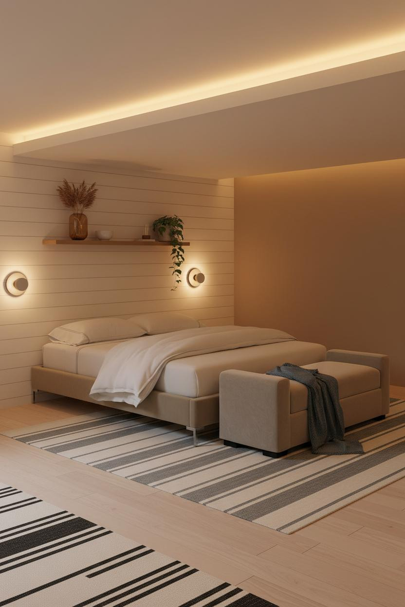 Cozy Basement Bedroom Warm Lighting Budget