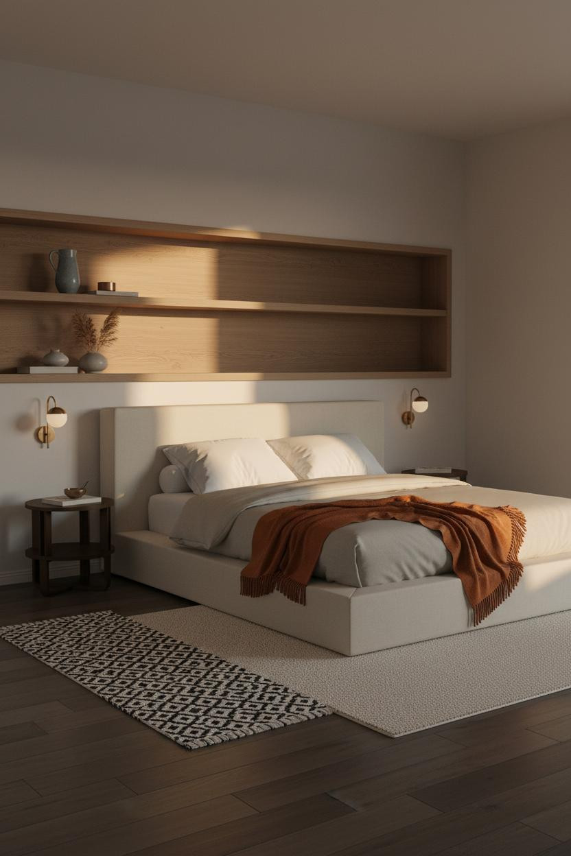 Tiny Guest Bedroom Floating Shelves Oak
