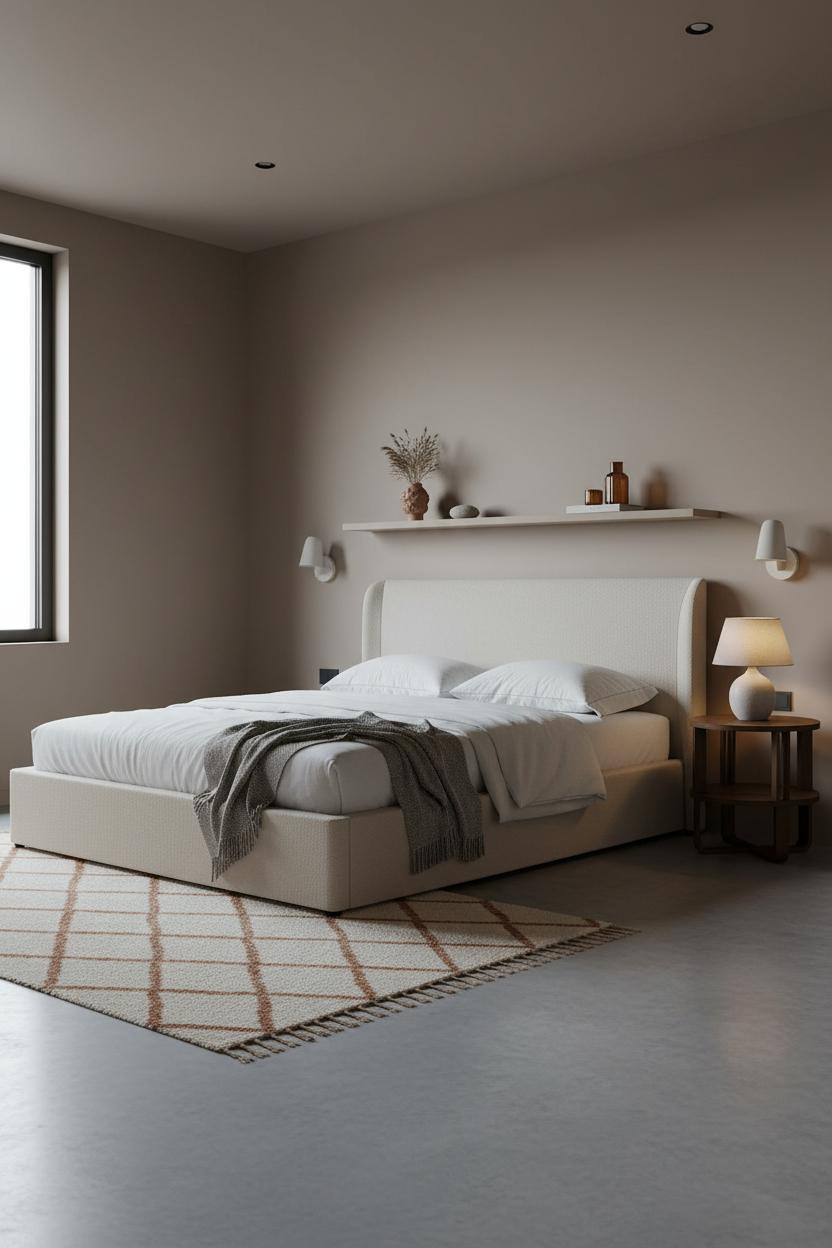 Tiny Guest Bedroom Japandi Floating Shelf