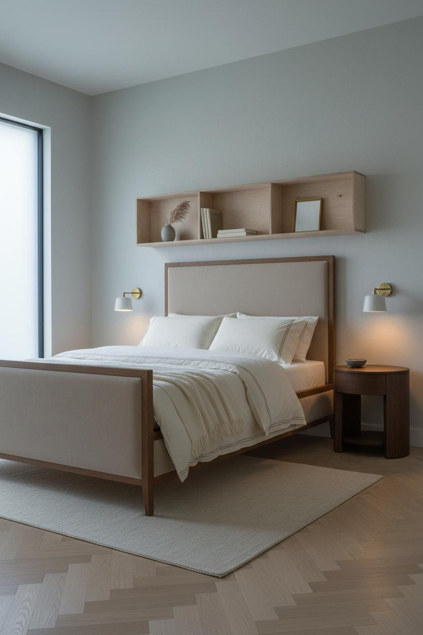 Tiny Guest Bedroom Wall Cubbies Storage