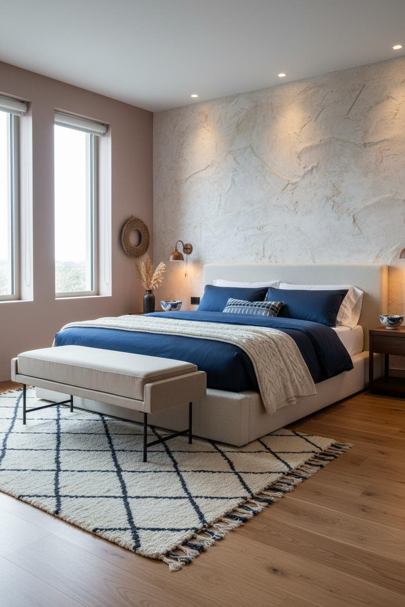Nautical Bedroom Plaster Accent Wall
