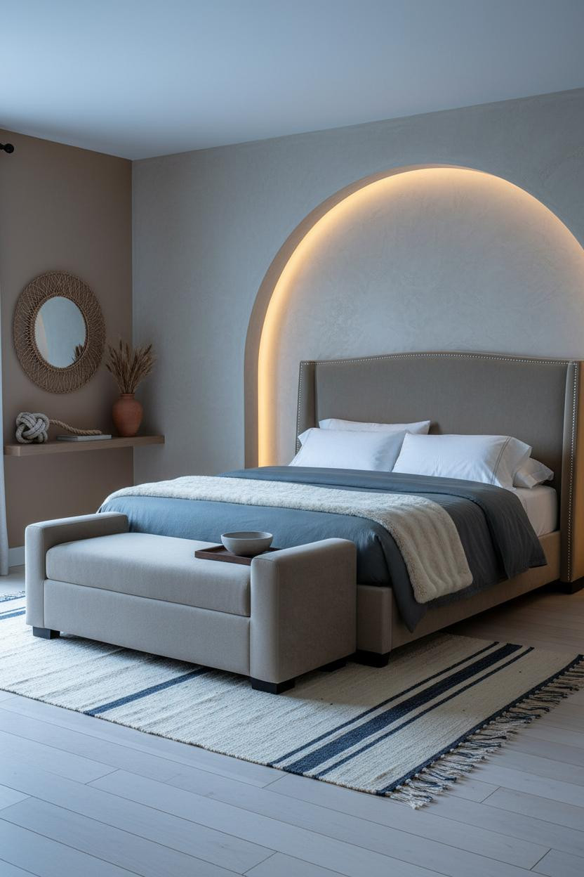 Nautical Bedroom Coastal Alcove Stone