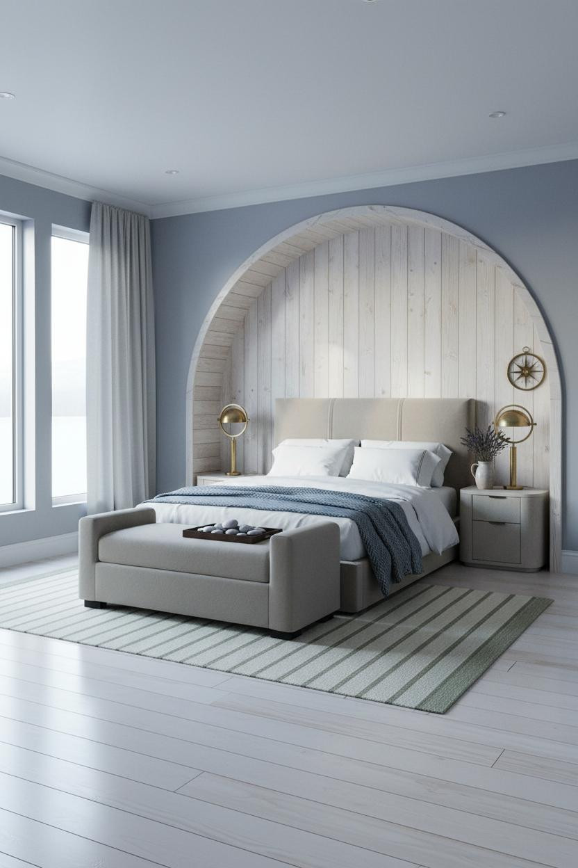 Nautical Bedroom Lakehouse Arched Alcove