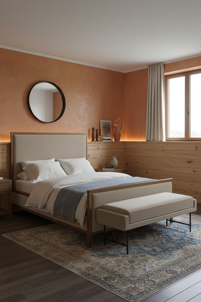 Modern Farmhouse Master Bedroom Wainscoting Design