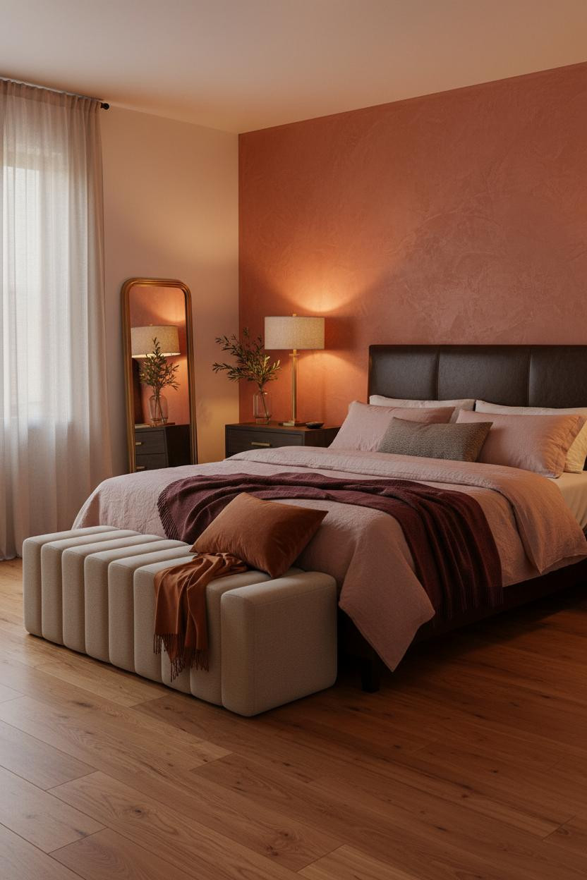 Romantic Bedroom Couples Tuscan Terracotta Lighting