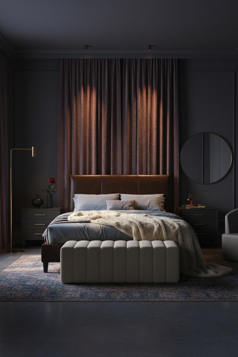 Romantic Bedroom Couples Midnight Blue Velvet