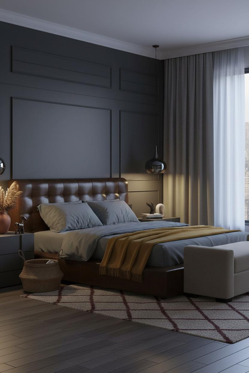 Hot Bedroom Couples Charcoal Romantic Paneling