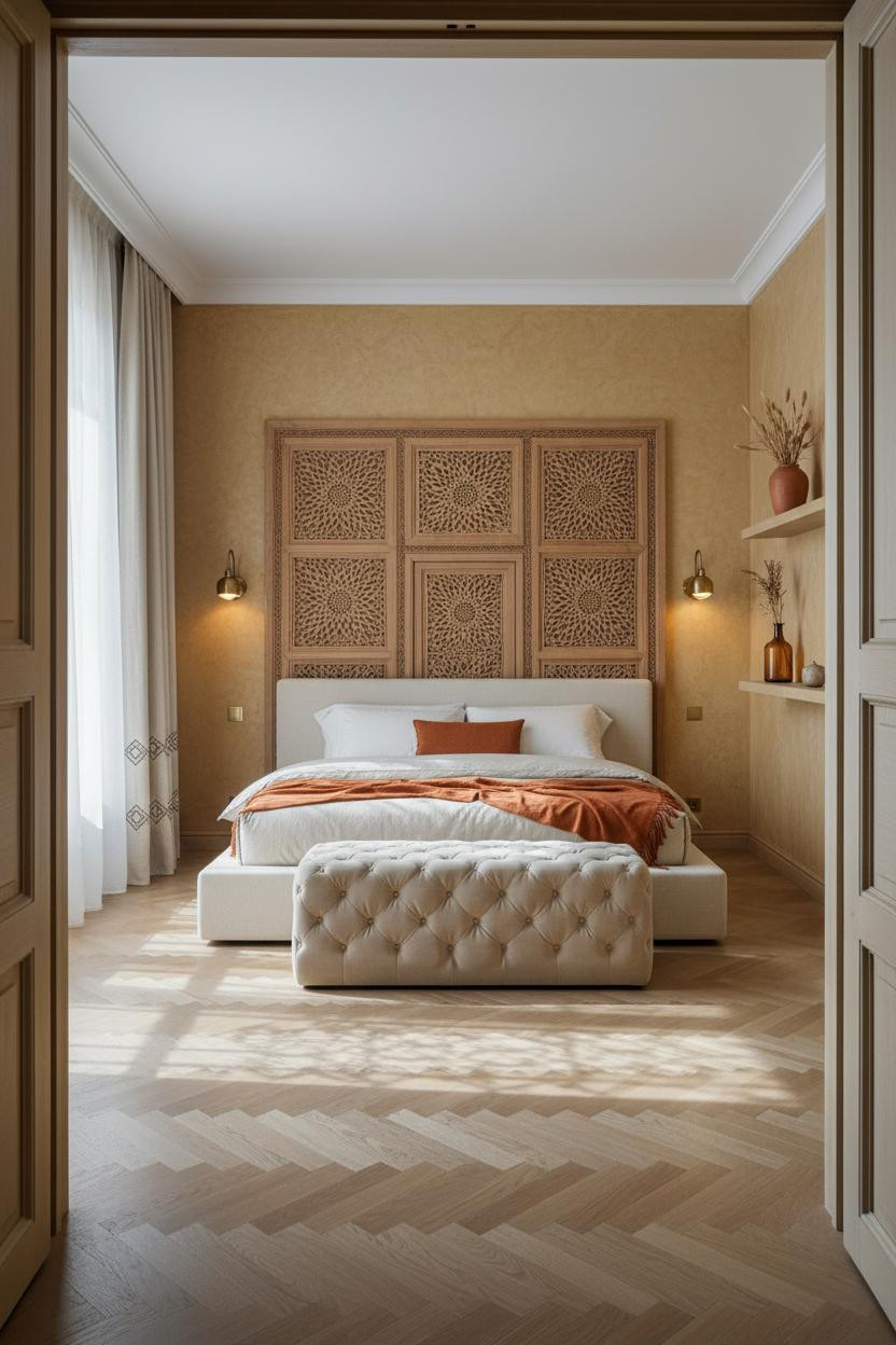Moroccan Bedroom Lattice Screen Boho