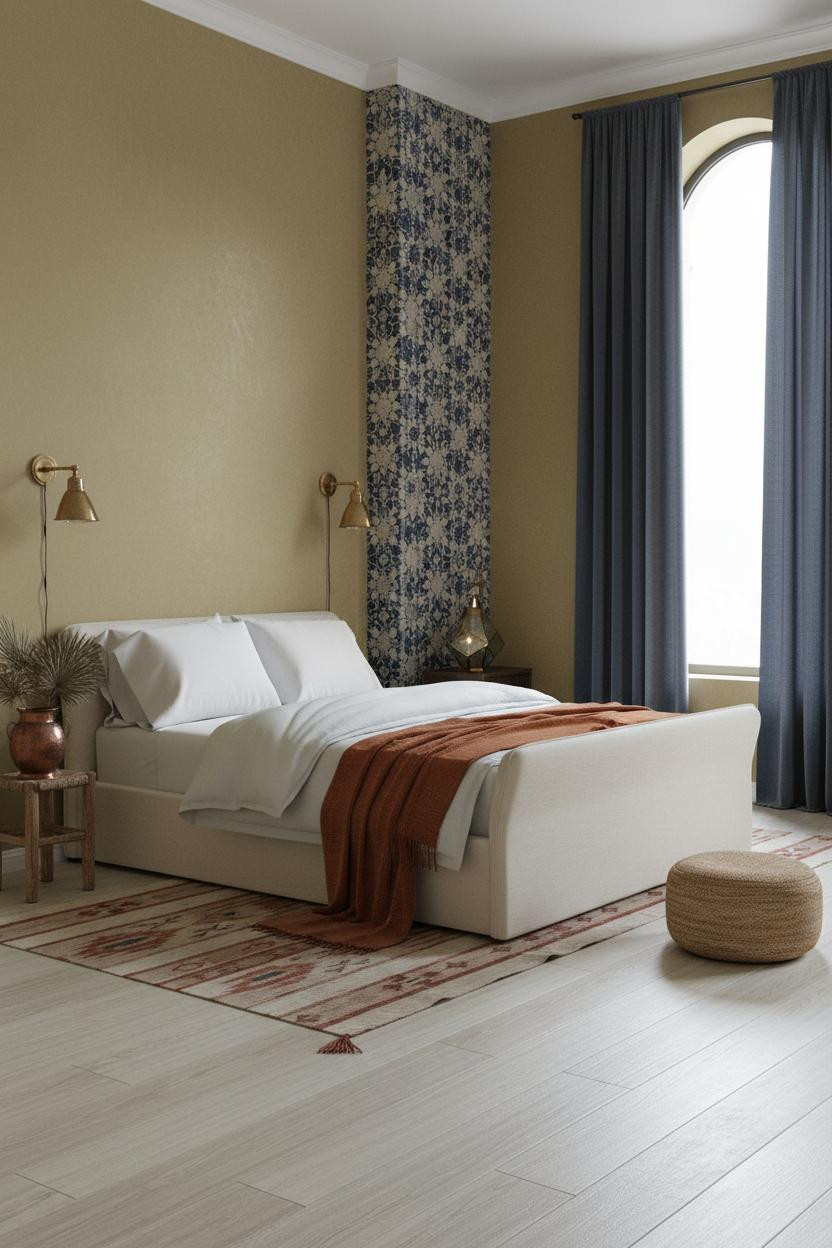 Moroccan Bedroom Zellige Column Arched Window