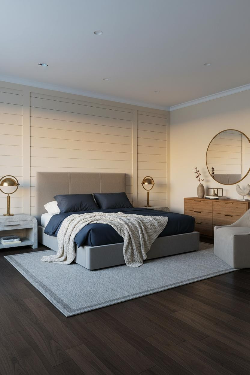 Classic Bedroom Quiet Luxury Shiplap Master