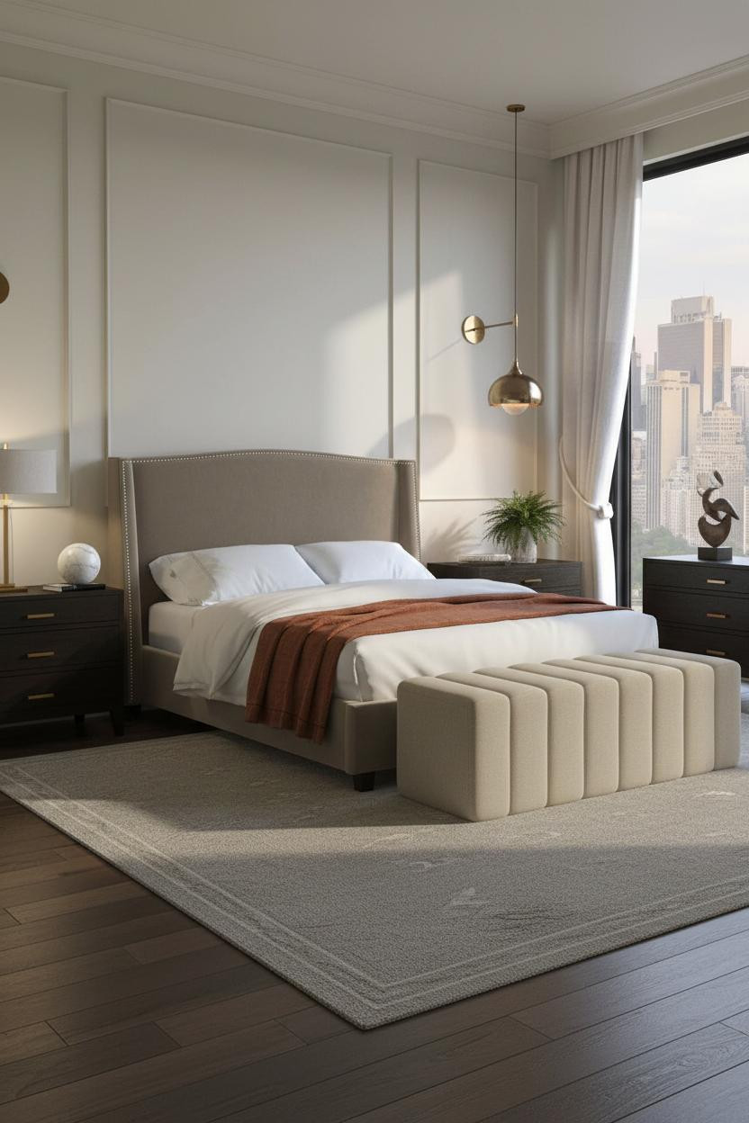 Classic Bedroom Paneled Walls Luxury