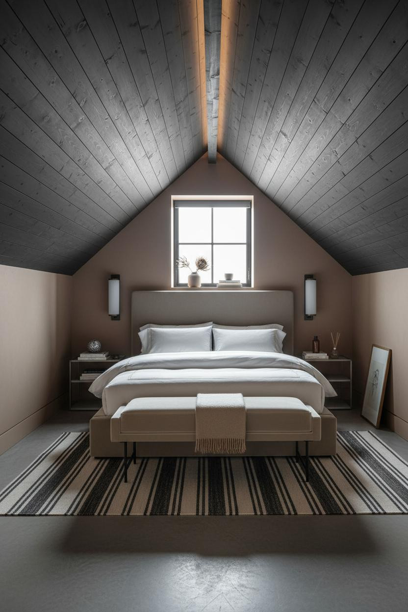 Sloped Ceiling Bedroom Attic Shiplap Design