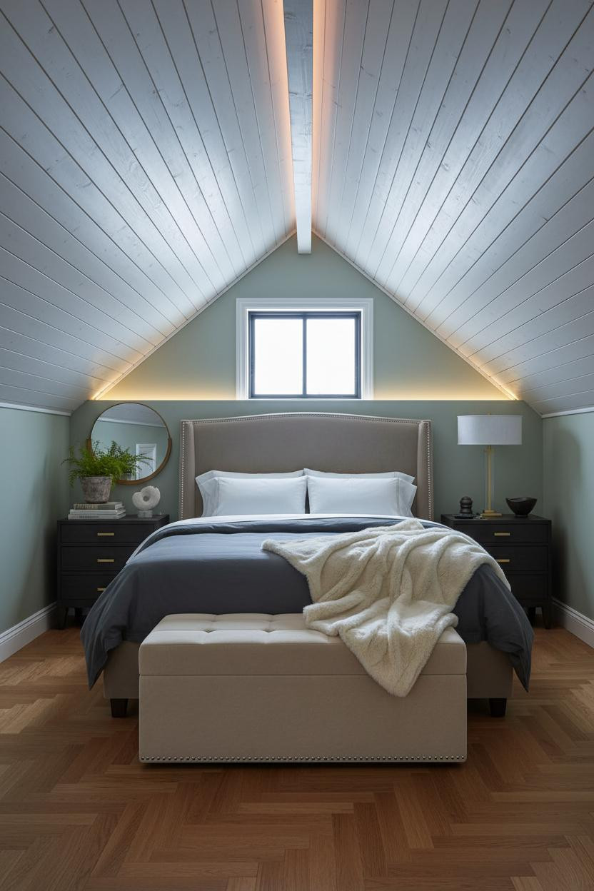 Sloped Ceiling Bedroom Attic Dormer Design