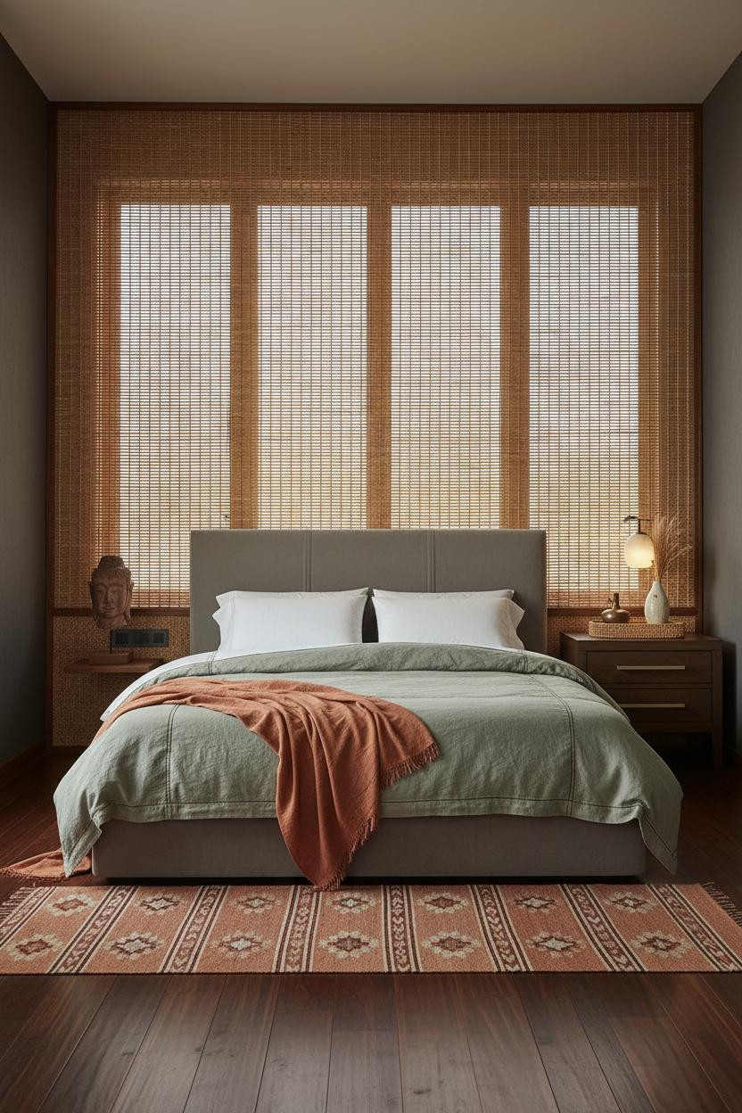 Indochine Bedroom Water Hyacinth Headboard