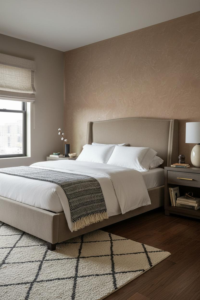 Small Guest Bedroom Daybed Warm Plaster