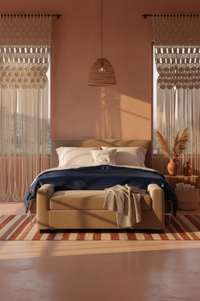Beachy Boho Bedroom Coastal Macrame