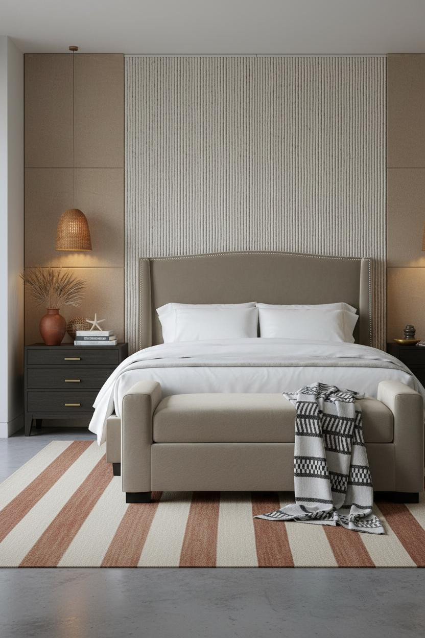 Beachy Boho Bedroom Woven Panels Coastal