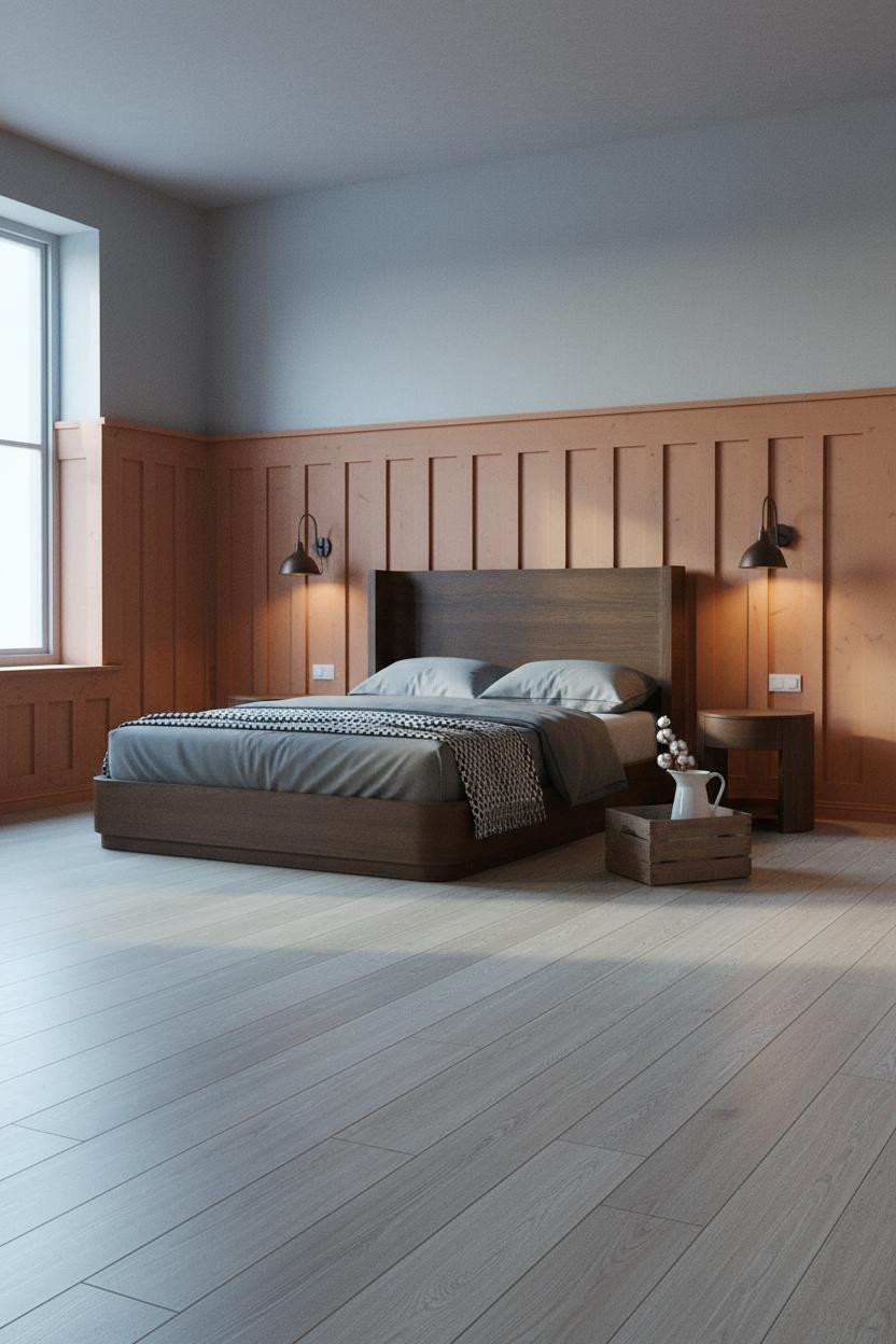 Farmhouse Bedroom Board and Batten Wainscoting