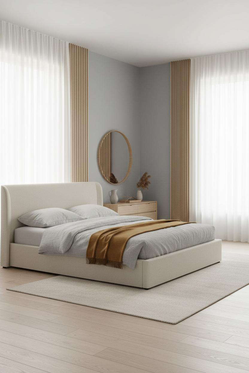 White Bed Frame Scandi Guest Bedroom