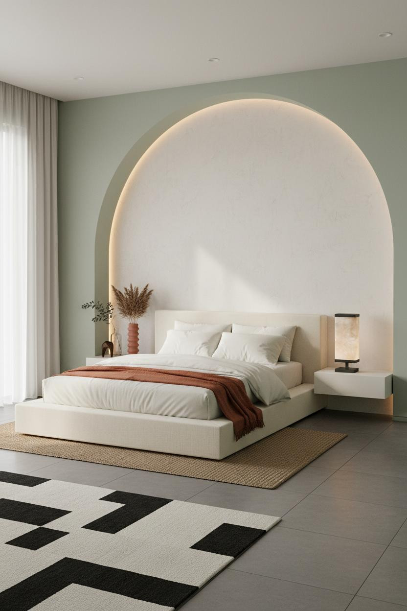 White Bed Frame Coastal Modern Bedroom
