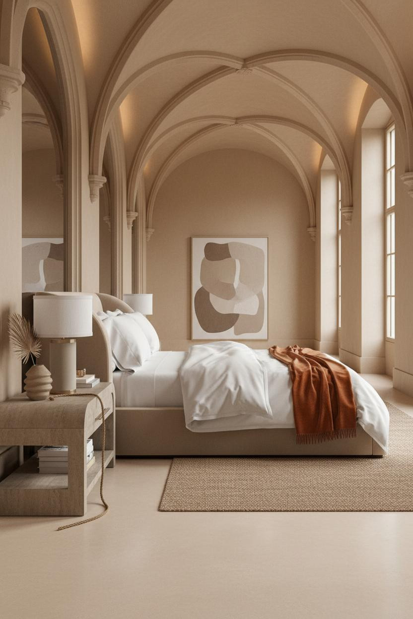 High Ceiling Bedroom Cathedral Vault Design