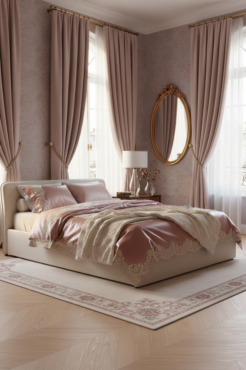 Vintage Princess Bedroom Blush Velvet Aesthetic