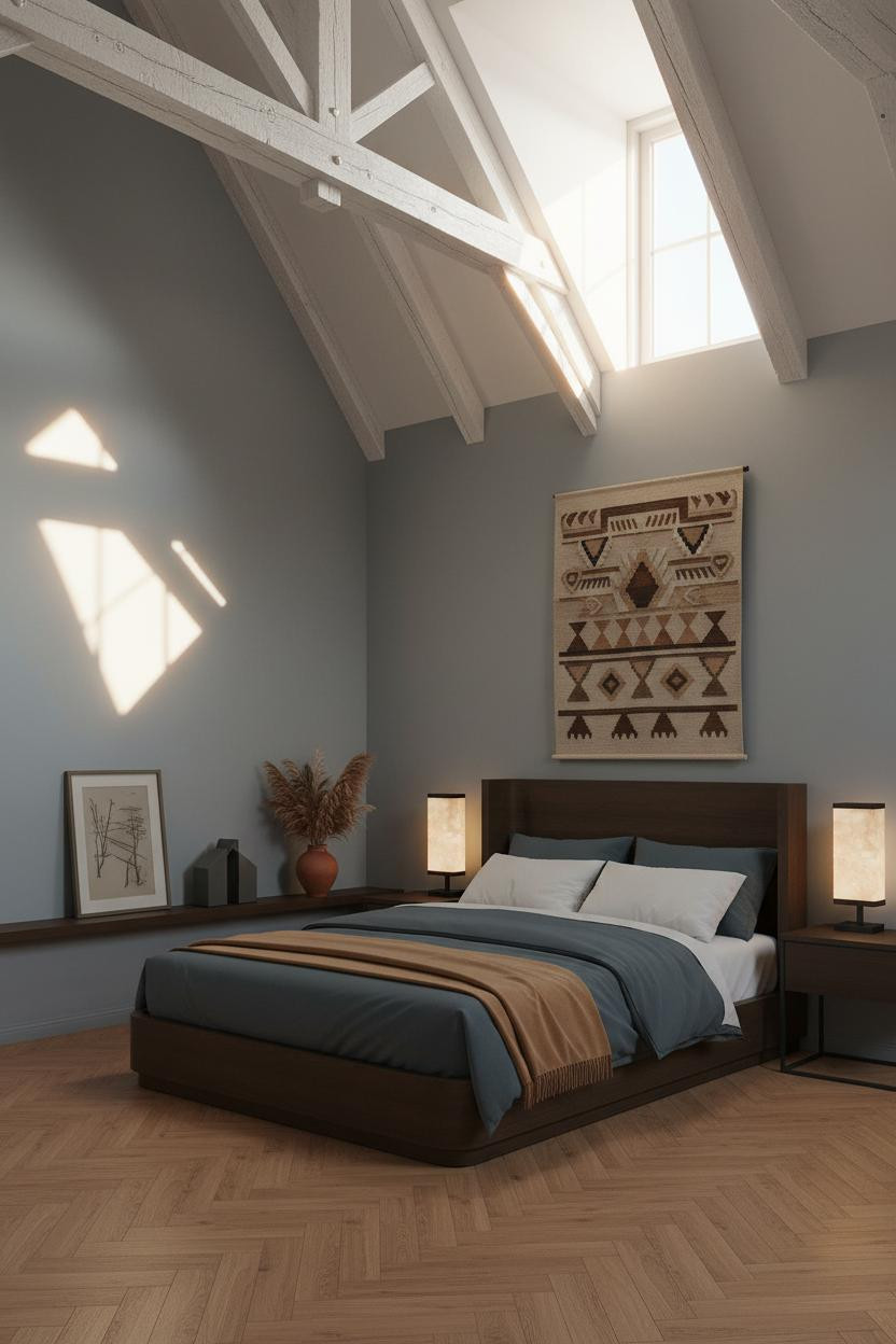 Vaulted Ceiling Bedroom Pitched Rafters