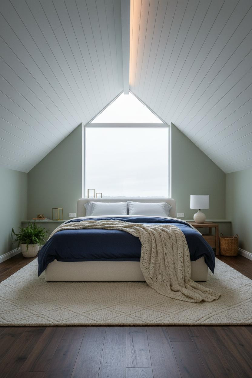 Vaulted Ceiling Bedroom Pitched Roof Design