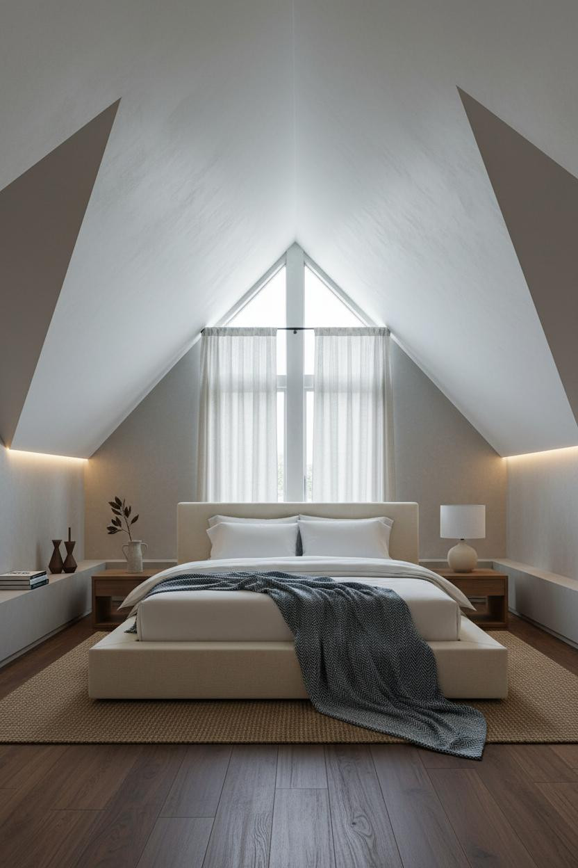 Vaulted Ceiling Bedroom Cathedral Whitewashed