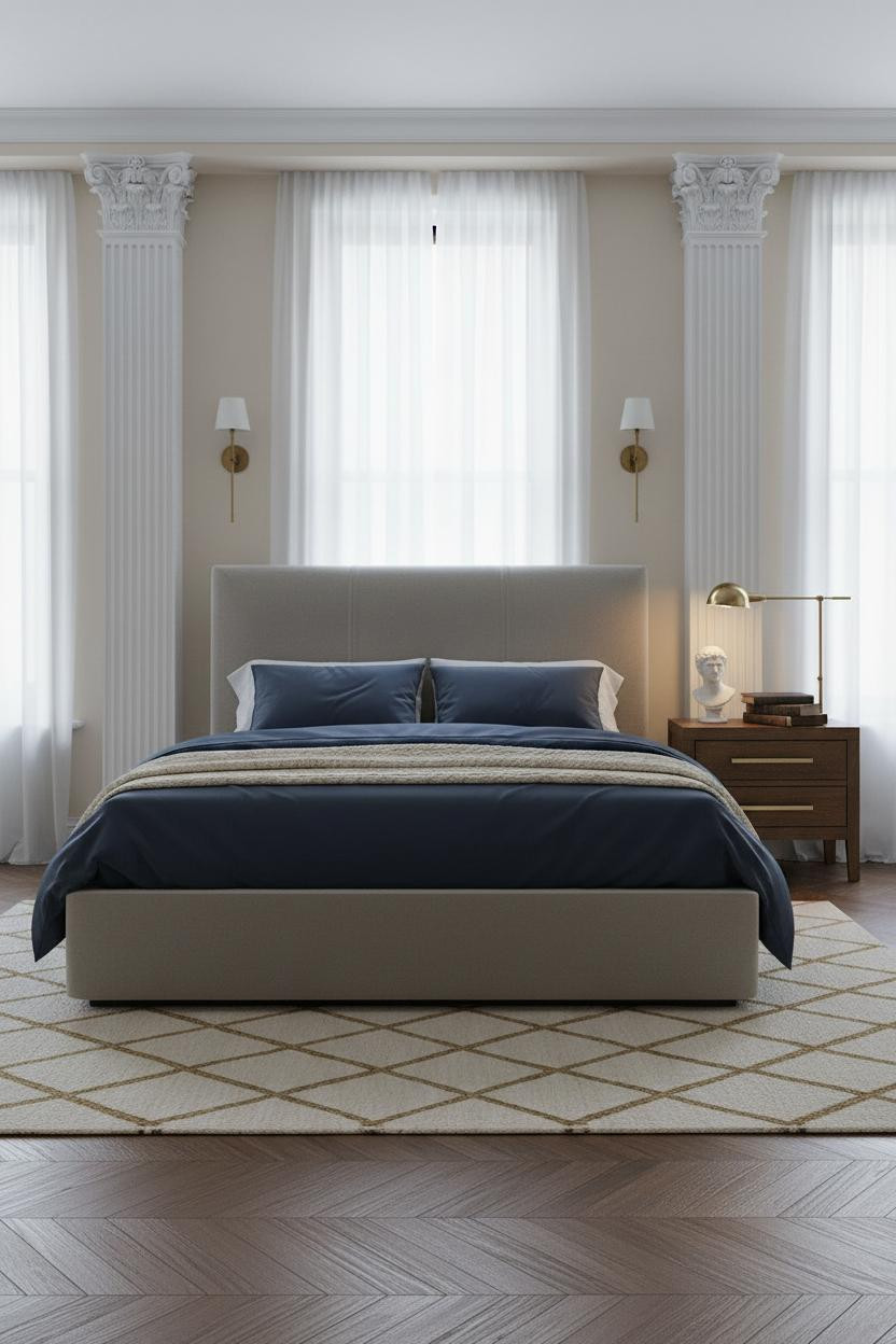 American Classic Bedroom With Corinthian Pilasters Design