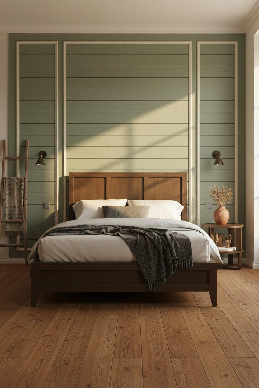 Rustic Farmhouse Bedroom Sage Shiplap Vintage